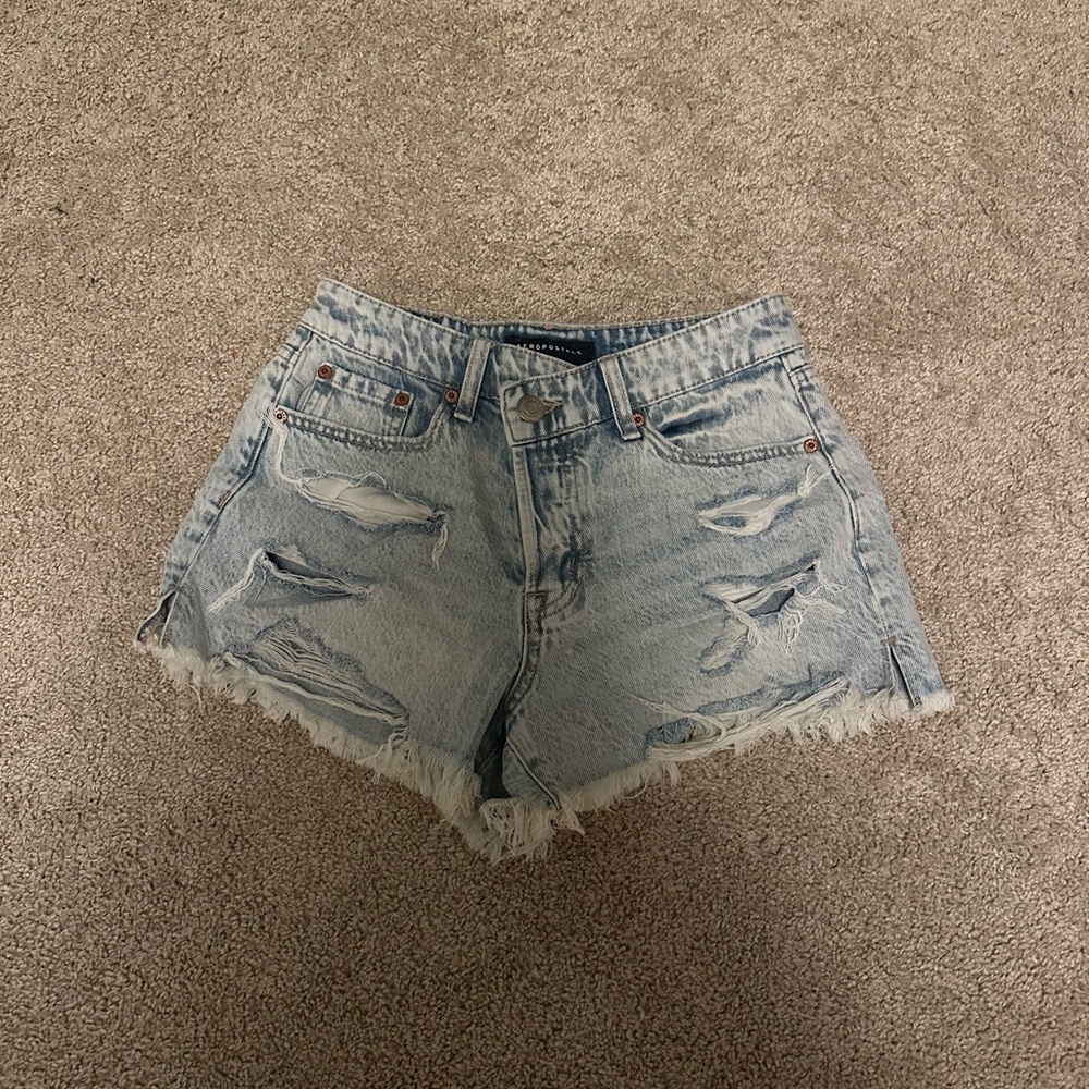 Aeropostale Light Blue High Waist Shorts